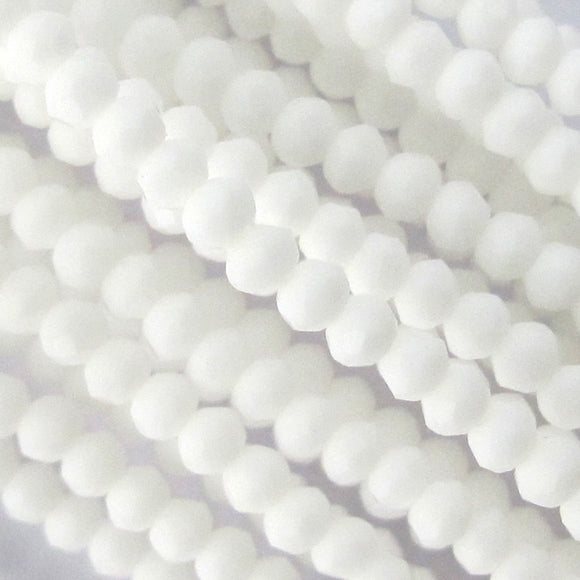 Cg 2x3mm faceted rond White Lustre 185+p