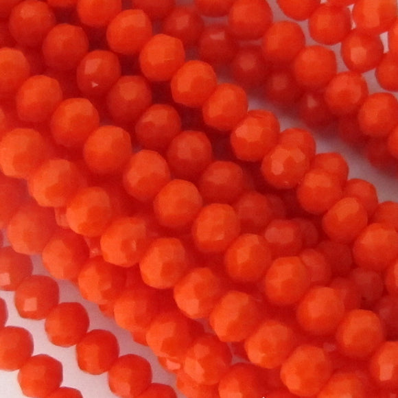 Cg 2x3mm faceted rond Coral 185+ pcs