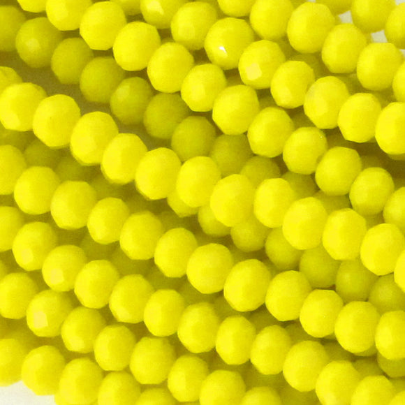 Cg 2x3mm faceted rond Yellow 185+ pcs