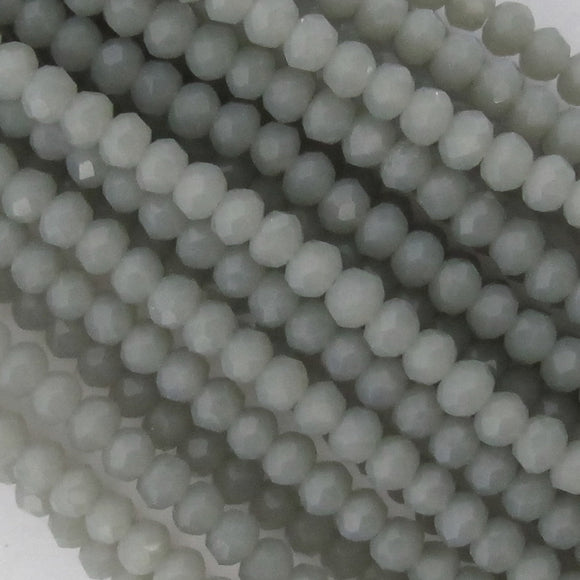 Cg 2x3mm faceted rond Grey 185+ pcs