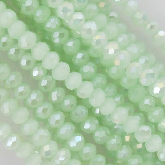 Cg 3x3.5mm faceted rond Mint Luster 125p