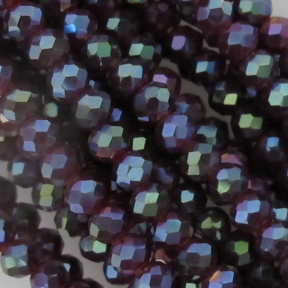 Cg 3x3.5mm face rond Purple Iri AB 125+p