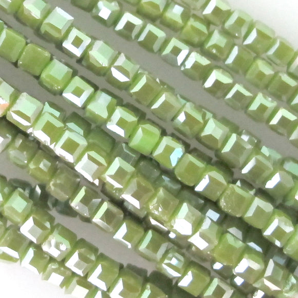 Cg 2mm cube Olive Luster 185pcs
