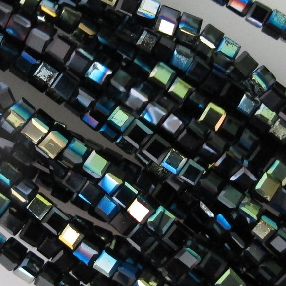 Cg 2mm cube Black Iris AB 185pcs