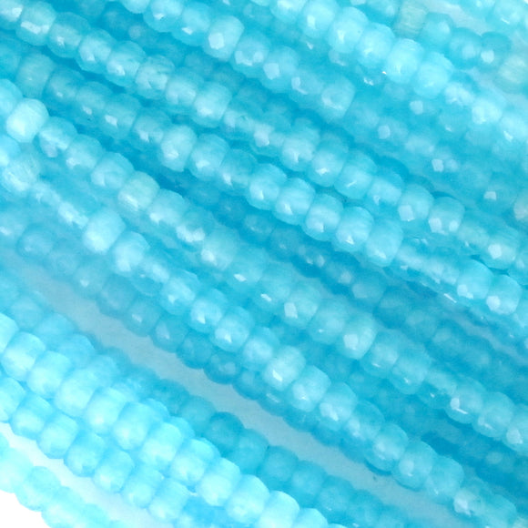 Cg 2x3mm rond Catseye SKY BLUE 90pcs