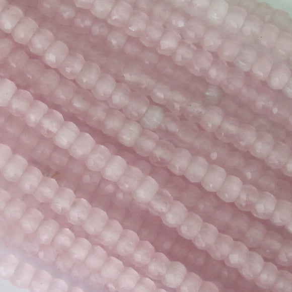 Cg 2x3mm rond Catseye PINK 90pcs