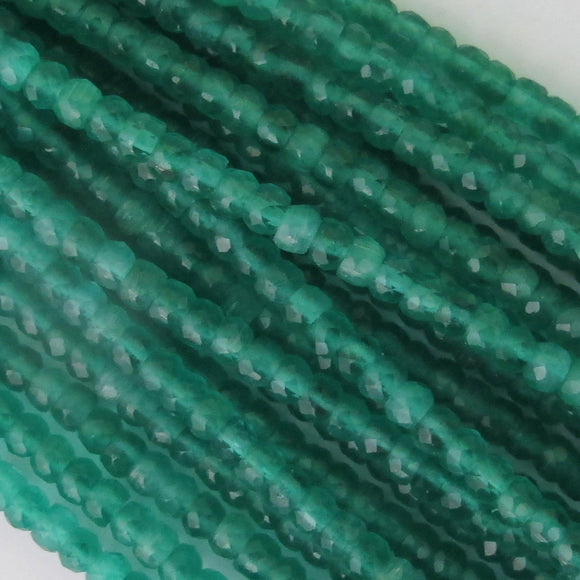 Cg 2x3mm rond Catseye TEAL 90pcs