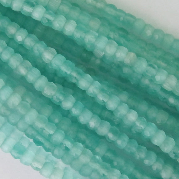 Cg 2x3mm rond Catseye AQUA GREEN 90pcs