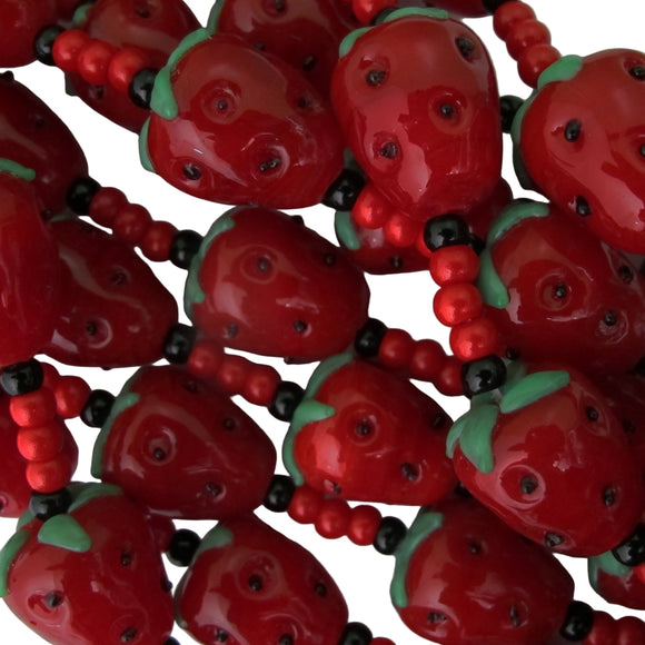 Cg 18x13mm STRAWBERRY V.Hole 6pcs