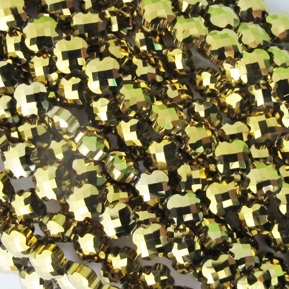 Cg 6mm 4 Leaf Clover Gold 35pcs