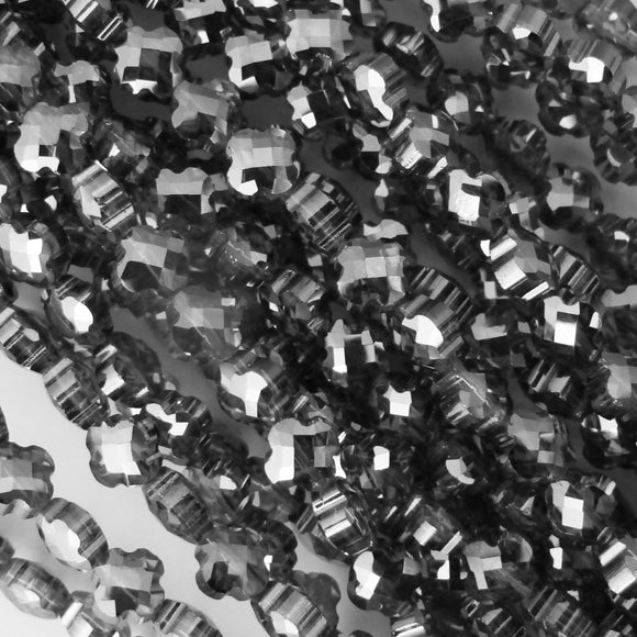 Cg 6mm 4 Leaf Clover Clear/Chrome 35pc