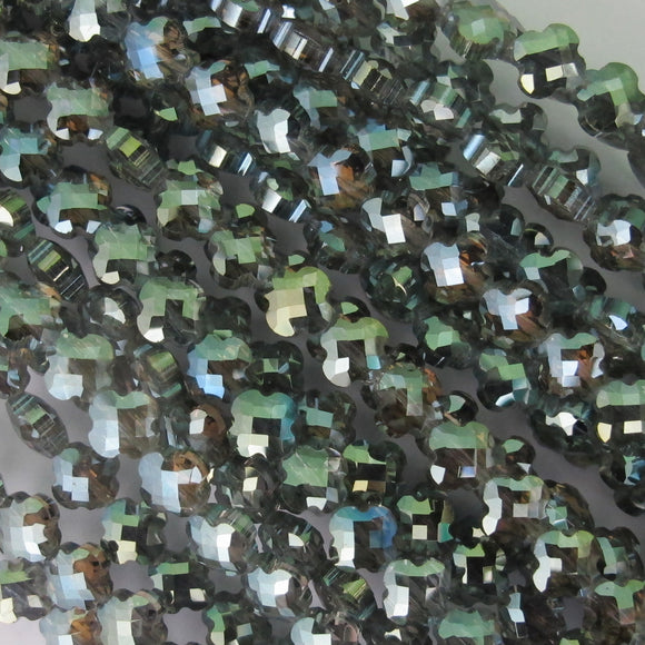 Cg 6mm 4 Leaf Clover Teal AB 35pcs