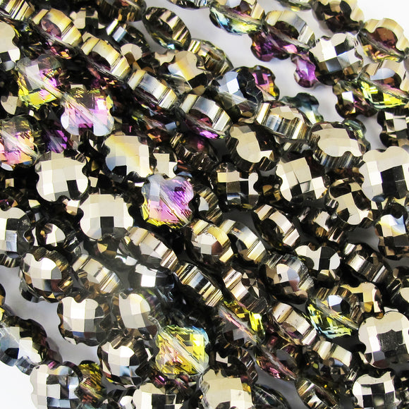 Cg 8mm 4 Leaf Clover Purple AB 20pcs