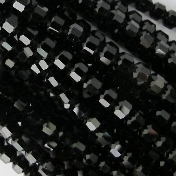 Cg 6mm Faceted rnd BLACK 40pcs