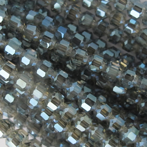 Cg 6mm Faceted rnd SMOKEY BLUE 40pcs