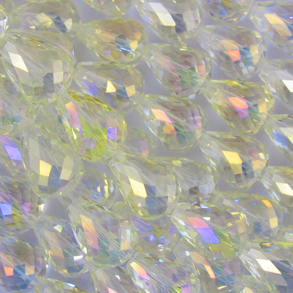 Cg 18x13mm drop V Hole Lemon AB 8pcs