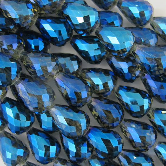 Cg 18x13mm drop V Hole Electric Blu 8pcs