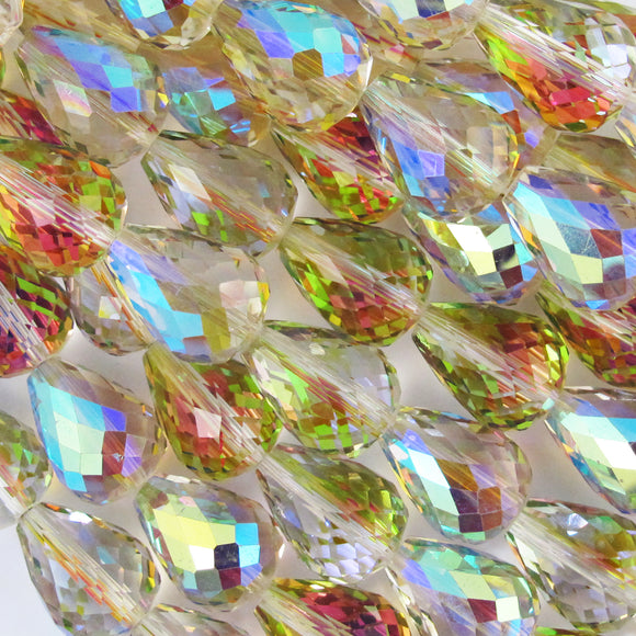 Cg 18x13mm drop V Hole Gold Shad AB 8pcs