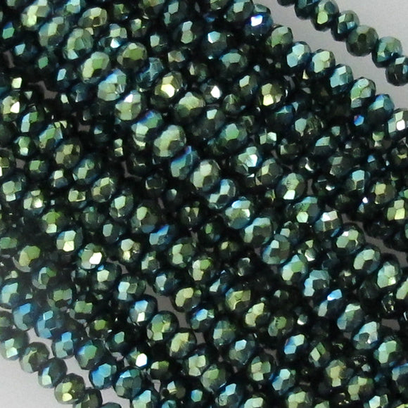 Cg 2x2mm faceted rond Moss AB 180+pc