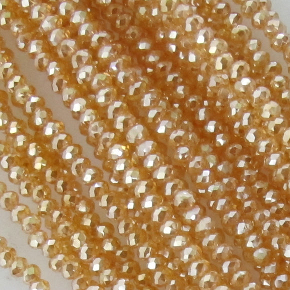 Cg 2x2mm faceted rond SALMON AB 180+pc