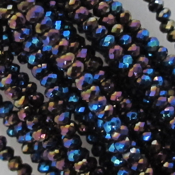 Cg 2x2mm faceted rond PURPLE IRIS AB180+