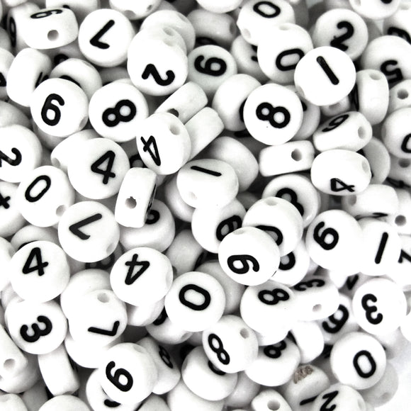 Plas 6mm coin Number Black on White 260p