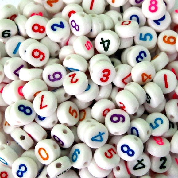 Plas 6mm coin Number Colou on White 300p