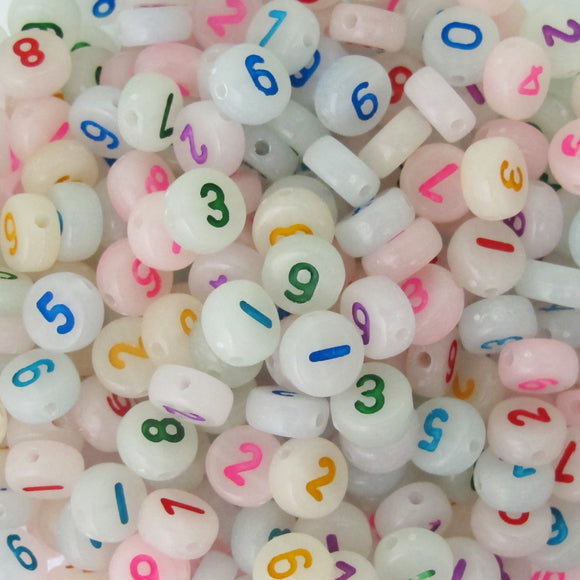 Plas 6mm coin Number Glow the Dark 330p