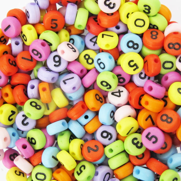 Plas 6mm coin Number Black on Multi 295p