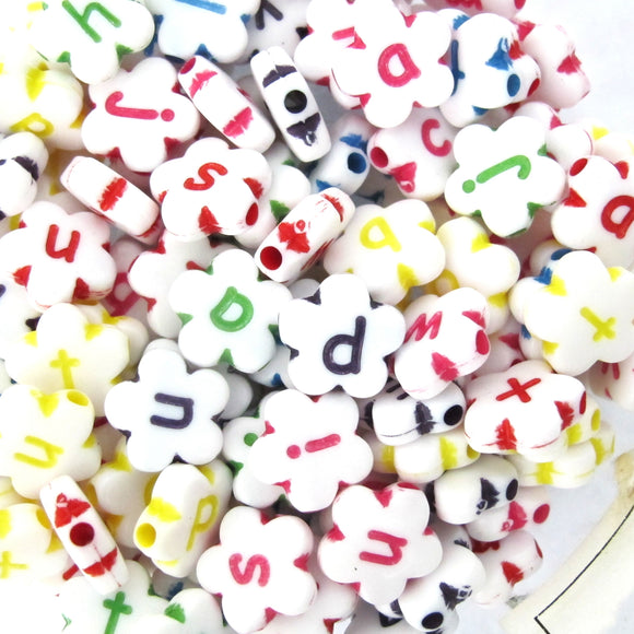 Plas 10mm Flower Mlulti Col white 115p