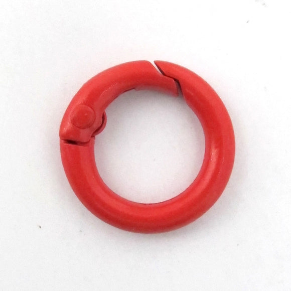 Metal 20mm rnd clasp RED 6pcs
