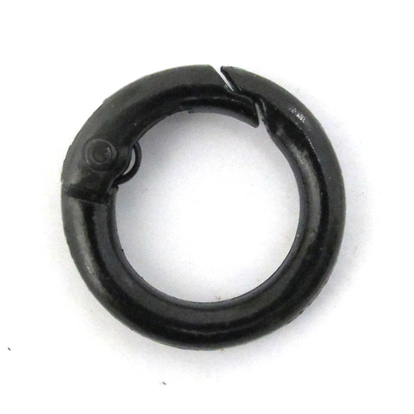 Metal 20mm rnd clasp BLACK 6pcs