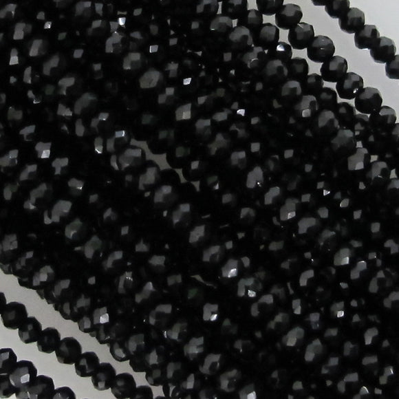 Cg 2x2mm faceted rondelle Black 180+pcs