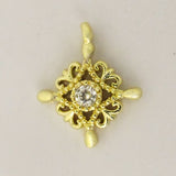 Metal 12mm Diamond Diamante Gold 2pc