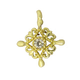 Metal 12mm Diamond Diamante Gold 2pc