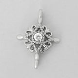 Metal 12mm Diamond Diamante Nkl 2pc