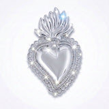 Metal 40mm Flame/Heart NF SILVER 2pcs