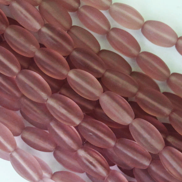 Cz 11x7mm oval 6sided tr matt amet 18pcs