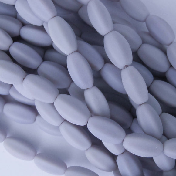 Cz 11x7mm oval 6sided matt mauve 18pcs