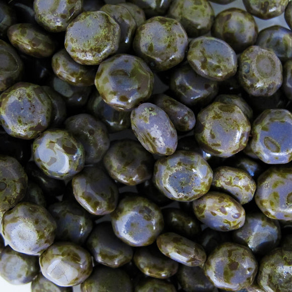 Cz 12mm octag marbled mauve 14pcs