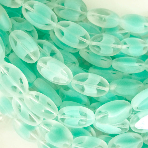 Cz 15x9mm oval Clear / Light Aqua 12pcs