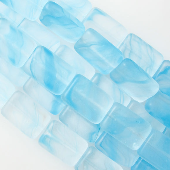 Cz 15x10 rec matt clear blue 12pcs