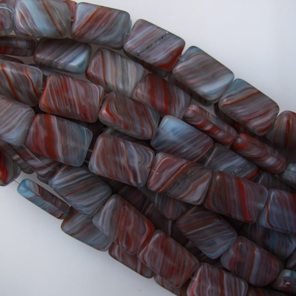 Cz 15x10 rec 2tone red/grey 12pcs