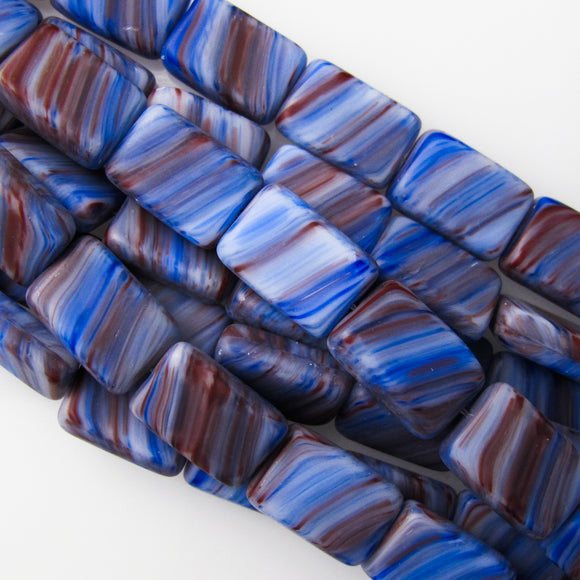 Cz 15x10 rec matt strp blue/red 12pcs