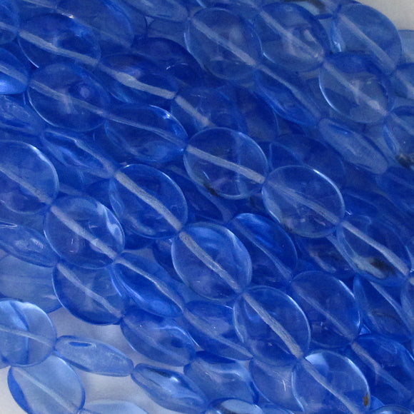 Cz 16x12mm oval facet trns sapphire 12p