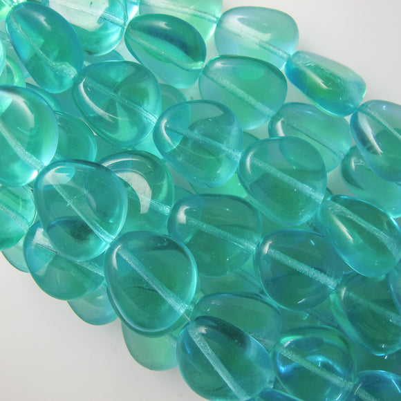 Cz 18x17 irregular trans blue/green 10pc