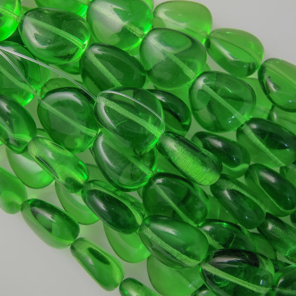 Cz 18x17 irregular trans green 10pcs