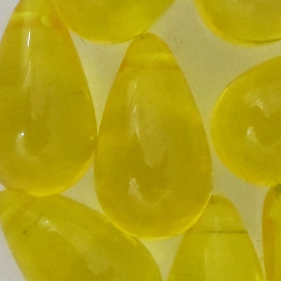 cz 9x15mm drop trns yellow 8pcs