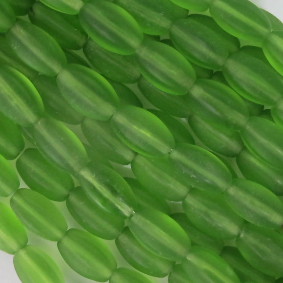 Cz 11x7mm oval 6sided fr lgt green 18pcs