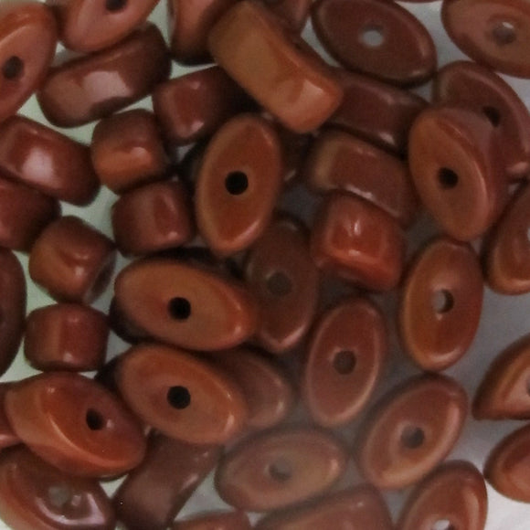 cz 3x7 oval tube opaque brown 50pcs